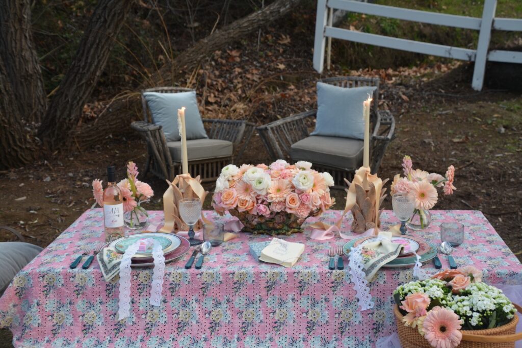 A romantic table set for Valentine’s Day
