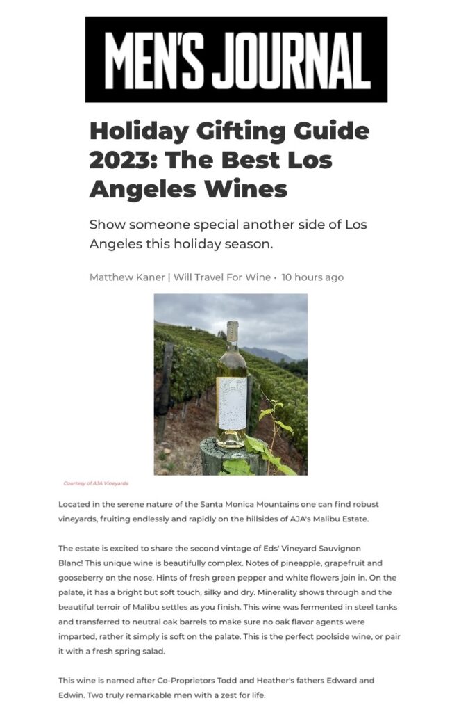 AJA Vineyards 2022 Eds’ Vineyard Sauvignon Blanc