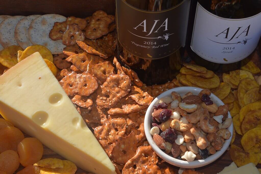 A glass of AJA wine ready to be paired with food