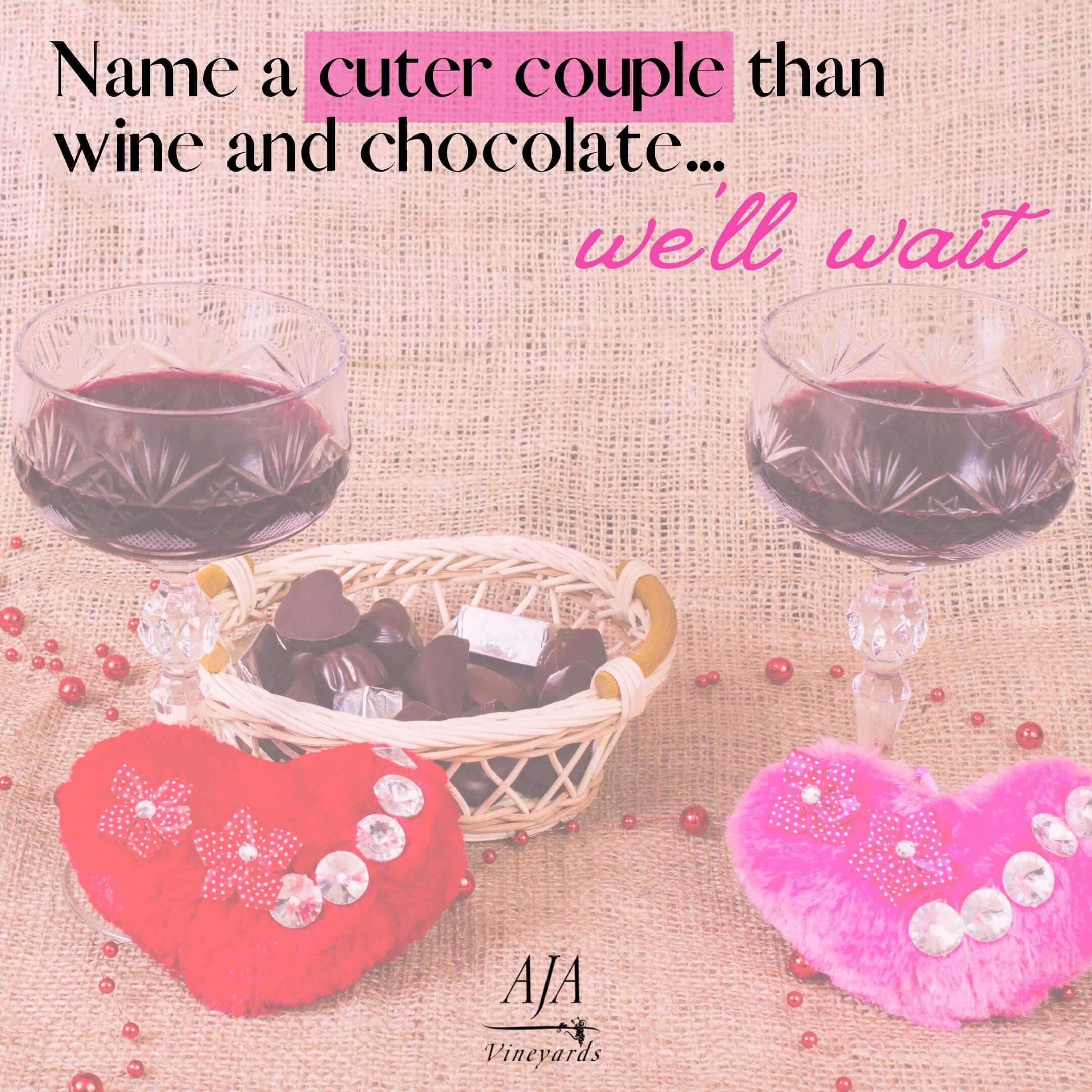 A hand-packed AJA Vineyards Valentine's Day gift basket