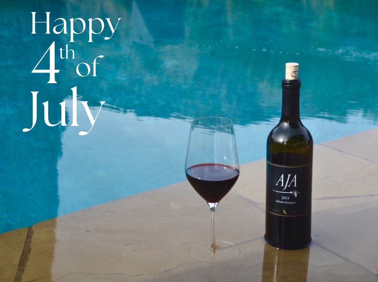 A festive 4th of July wine display